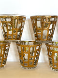 Culver Gold Abstract Brutalist Rocks Glasses - Southern Vintage Wares