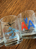 Vintage Airlines Glasses, Pan Am, TWA, Eastern, Delta, AA, United - Southern Vintage Wares
