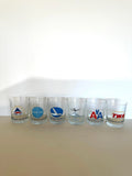 Vintage Airlines Glasses, Pan Am, TWA, Eastern, Delta, AA, United - Southern Vintage Wares