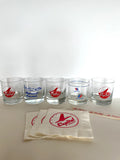 Vintage Airline Glasses Set, Capital, United, Northeast Original Box, TWA Glasses - Southern Vintage Wares