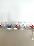 Vintage Airline Glasses Set, Capital, United, Northeast Original Box, TWA Glasses - Southern Vintage Wares
