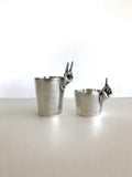 Napier One-Finger and Two-Fingers Jiggers, Pair of Vintage Jiggers, Novelty Barware