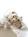 Vintage Atomic Fish Glasses, Set of 7, Mid Century Atomic Glasses