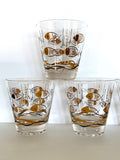 Vintage Atomic Fish Glasses, Set of 7, Mid Century Atomic Glasses
