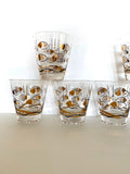 Vintage Atomic Fish Glasses, Set of 7, Mid Century Atomic Glasses