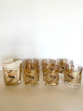 Vintage Gold Peacock Glasses, Osborne Kemper Thomas