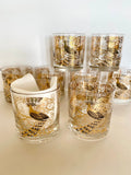 Vintage Gold Peacock Glasses, Osborne Kemper Thomas
