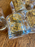 Vintage Gold Peacock Glasses, Osborne Kemper Thomas