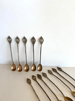 1930s Art Deco Numbered Cocktail Spoons (1-12), Art Deco Bar Spoons