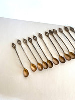 1930s Art Deco Numbered Cocktail Spoons (1-12), Art Deco Bar Spoons