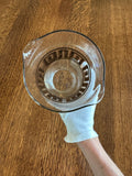 Culver Greek Key Cocktail Pitcher, Gold Martini Mixer, Mid Century Glassware