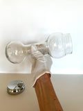 Art Deco Dumbbell Cocktail Shaker | Vintage Glass Barbell Martini Shaker | Barware