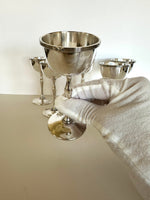 1930s "Tot" Stirrup Cups (Set of 6), Silver-Plated Art Deco Stemmed Cups