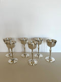 1930s "Tot" Stirrup Cups (Set of 6), Silver-Plated Art Deco Stemmed Cups