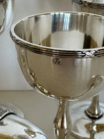 1930s "Tot" Stirrup Cups (Set of 6), Silver-Plated Art Deco Stemmed Cups