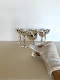 1930s "Tot" Stirrup Cups (Set of 6), Silver-Plated Art Deco Stemmed Cups