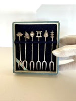 Sterling Silver Cocktail Picks (in original case)