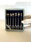 Sterling Silver Cocktail Picks (in original case)