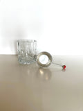 Sterling Silver Rollover Jigger, Red Stone Finial