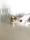 Sterling Silver Rollover Jigger, Red Stone Finial