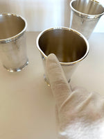 Heavy Julep Cups by Webster Wilcox (4 Cups) "K" MONOGRAMMED