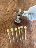 Gold Tennis Racquet Cocktail Picks Set, Tennis Racket Barware, Tennis Martini Forks