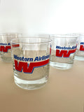 Western Airlines Glasses (4 Glasses), Vintage Airlines Glasses
