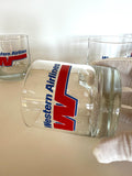 Western Airlines Glasses (4 Glasses), Vintage Airlines Glasses