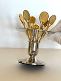 Gold Tennis Racquet Cocktail Picks Set, Tennis Racket Barware, Tennis Martini Forks