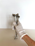 1980s Poison Swizzle Sticks Glass Set, Name Your Poison Barware