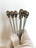 1980s Poison Swizzle Sticks Glass Set, Name Your Poison Barware