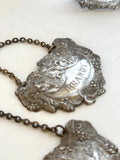 Vintage Decanter Tags by Isreal Freeman & Son, 1940s, Silver-Plated Heavy Liquor Tags