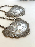 Vintage Decanter Tags by Isreal Freeman & Son, 1940s, Silver-Plated Heavy Liquor Tags