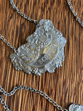 Vintage Decanter Tags by Isreal Freeman & Son, 1940s, Silver-Plated Heavy Liquor Tags