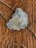 Vintage Decanter Tags by Isreal Freeman & Son, 1940s, Silver-Plated Heavy Liquor Tags
