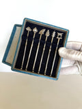 Sterling Silver Retractable Swizzle Sticks Set (in original box)