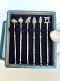 Sterling Silver Retractable Swizzle Sticks Set (in original box)