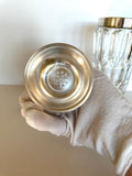 Art Deco Crystal Cocktail Shaker: Heavy Cut Glass, Silver Accents
