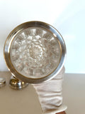 Art Deco Crystal Cocktail Shaker: Heavy Cut Glass, Silver Accents