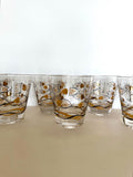 Vintage Atomic Fish Glasses, Set of 7, Mid Century Atomic Glasses