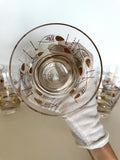 Vintage Atomic Fish Glasses, Set of 7, Mid Century Atomic Glasses