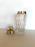 Art Deco Crystal Cocktail Shaker: Heavy Cut Glass, Silver Accents