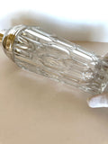 Art Deco Crystal Cocktail Shaker: Heavy Cut Glass, Silver Accents