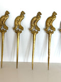 Figural Bird Cocktail Picks, Solid Brass