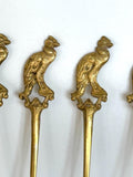 Figural Bird Cocktail Picks, Solid Brass
