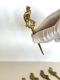 Figural Bird Cocktail Picks, Solid Brass