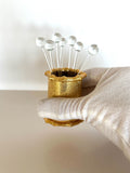 Mid Century Gold Bamboo Cocktail Picks Set