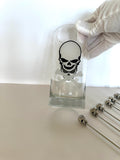 1980s Poison Swizzle Sticks Glass Set, Name Your Poison Barware