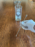 1980s Poison Swizzle Sticks Glass Set, Name Your Poison Barware