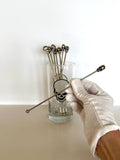 1980s Poison Swizzle Sticks Glass Set, Name Your Poison Barware